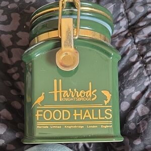 Harrods Knightsbridge Green and Gold Storage Tin
